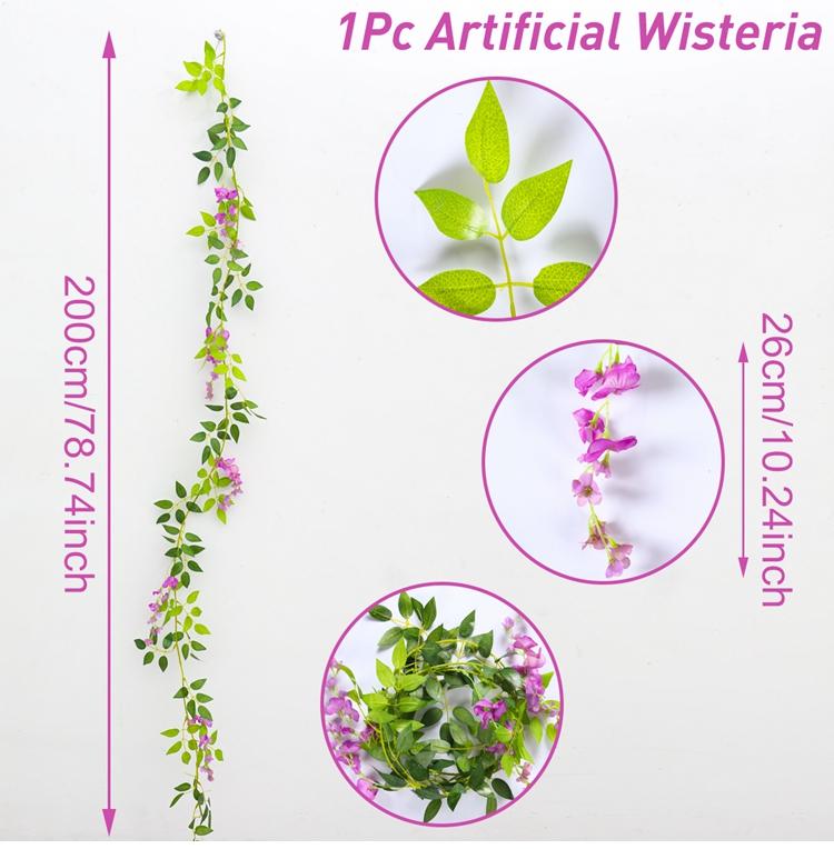

Искусственные цветы глицинии, подвесная гирлянда, лоза, ротанг, искусственные цветы, шелковые цветы для украшения дома, сада, свадьбы, вечеринки