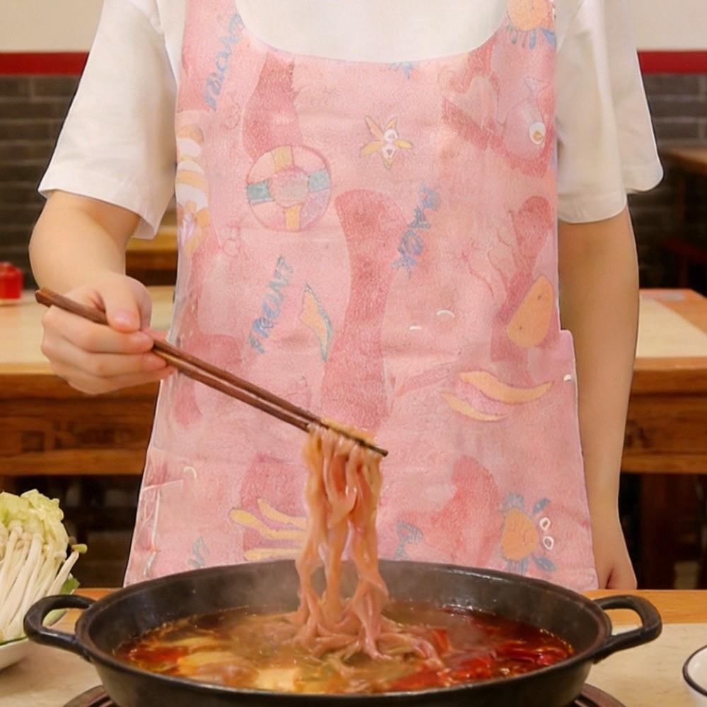 Breathable Unisex Aprons Anti Fouling Thicken Disposable Non-woven Apron Rabbit Oil-proof Hot Pot Restaurant Apron Picnic