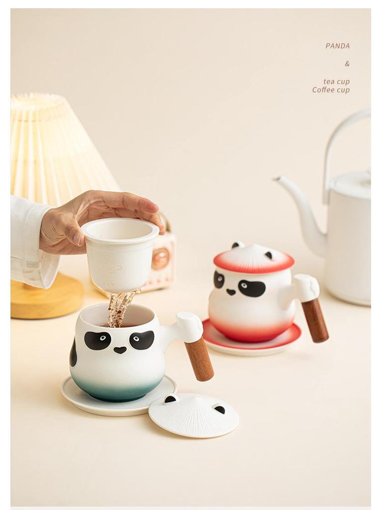 Panda Ceramic Tea & Water Separation Mug for Home & Office