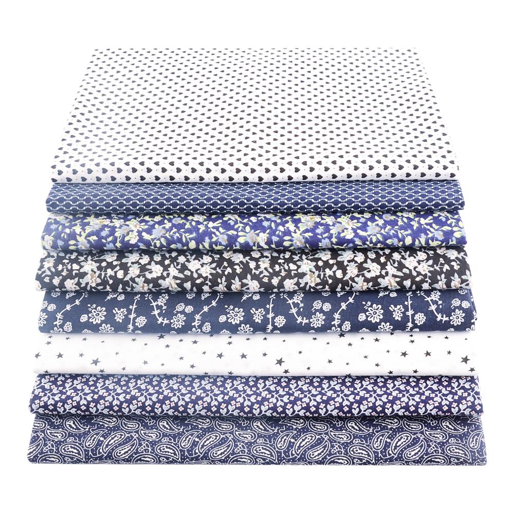 Teramila 8PCS Pack Square Multicolor Printed Cotton Fabric For Sewing Quilt Cloth Needlework Plaid Handicraft Material Patchwork