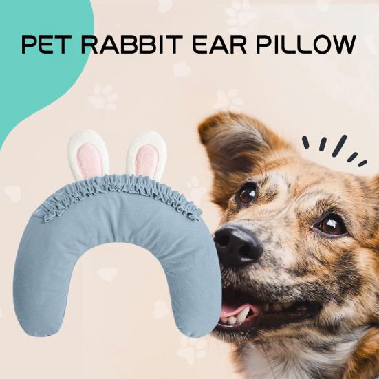 Cat Dog Neck Pillow U-shaped Cute Rabbit Ears Soft Rebound Smooth Zipper Pet Neck Support Washable Pet Pillow