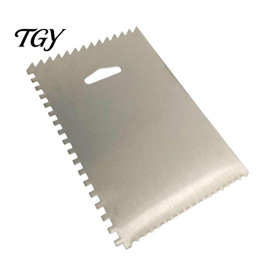 Cake Decorating Texture Tool Stainless Steel Scraper with Multi-faceted Sawtooth, Rectangle/Pentagon/Triangle/Semi-circle Shape Cream Multipurpose