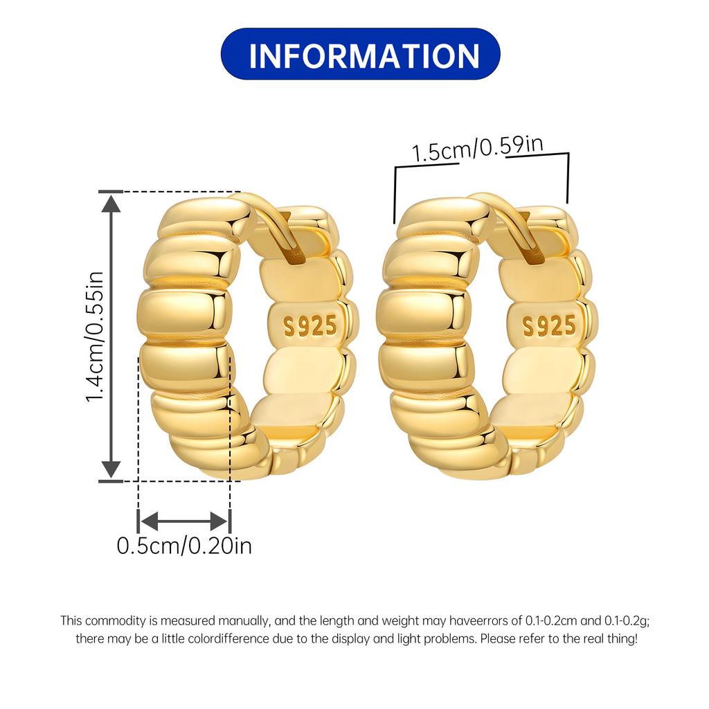 Orstarry S925 Silver 18k Gold Modern Square Hoop Earrings For Women Trendy Jewelry Anniversary Gifts