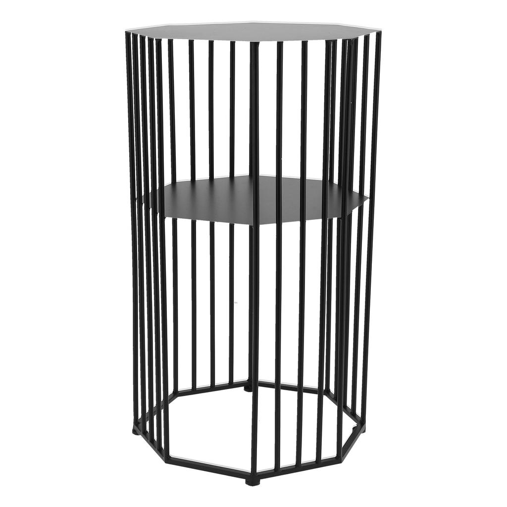 Buy Black 2‑Layer Wrought Iron Side Table End Sofa Table Storage Shelf
