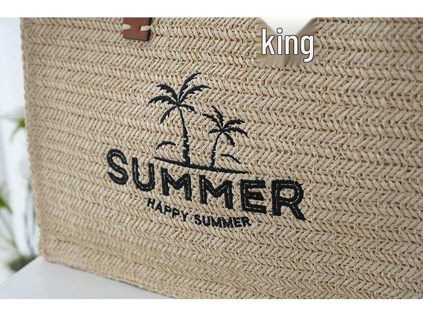 2025 New Fashion Large Woven Straw Tote: Women's Beach & Vacation Bag