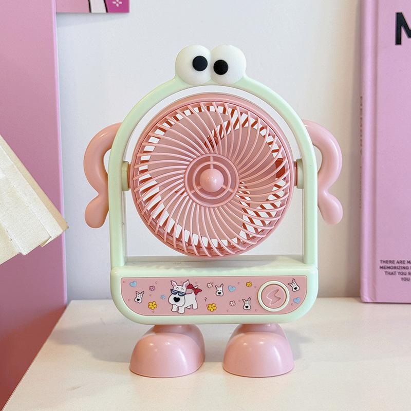 Creative Cartoon High-quality Appearance Portable Desktop Electric Fan with Adjustable Angle, Three-speed Setting, Strong Wind, USB Charging Fan