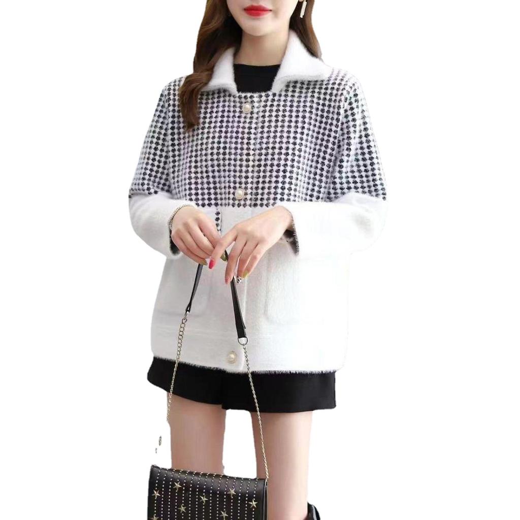 Fashion Lovers Thickened Mink Cashmere Open Cardigan for Autumn