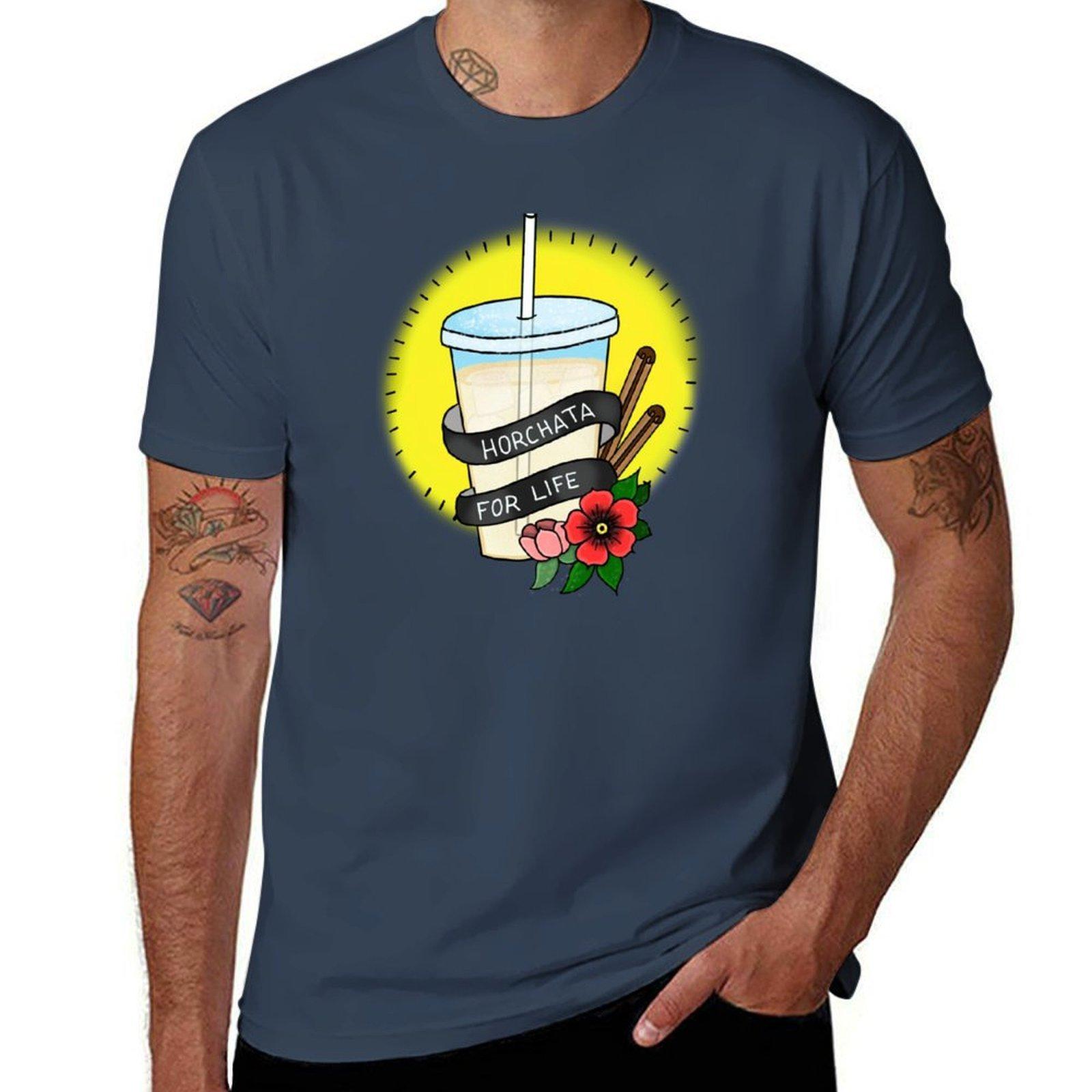 Funny Latino Horchata For Life Mexican Drink Tattoo Inspired Tshirt Mechanic Work Tee Shirt S