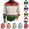Men's V-neck Long-sleeved Ribbed Knit Pullover