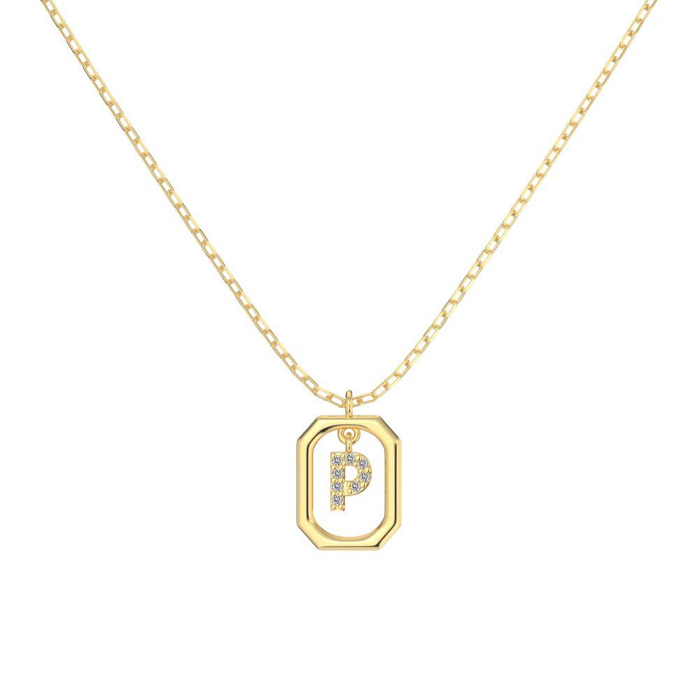 925 Silver Alphabet Pendant Necklace with Zircon Detailing - Women's Elegant & Unique Design
