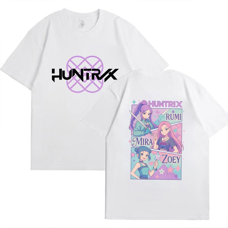 Kpop Korean Wave Witch Hunt Trendy Double Sided Printed T-shirt Round Neck Short Sleeve 5984