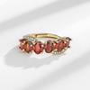 Copper Oval Red Zircon Design Elegant Gorgeous Gold Ladies Ring