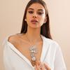 Tassel Ginkgo Leaf Gold Necklace Necklace Female Fashion 2024 Spring Trendy Special-Interest Design Deep V Sexy Ornament