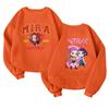 Maglione alla moda leggero a maniche lunghe con scollo rotondo e tasche, maglione stampato
