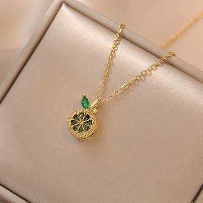 Lemon Pendant Necklace Female Forest Small Fresh Clavicle Chain Creative Fruit Pendant