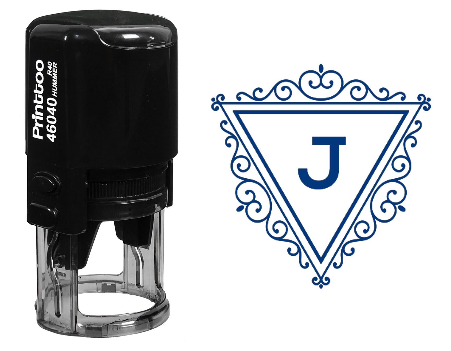 

Printtoo Office Stationary Triangle Swirl Border J Alphabet Monogram Initial R-40 Self Inking Rubber 30 mm Diameter (Approx) синій