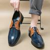 Fashion Men's Personalized Color Matching Casual Shoes 2024 Leather Male Classic Oxfords Shoes Mew Male Comfortable Business Dress Shoe