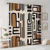2PCS Digital Printed Curtains, Black Short Stripes Abstract Dark Pattern, Window Drapes for Living Room Bedroom Home Decoration