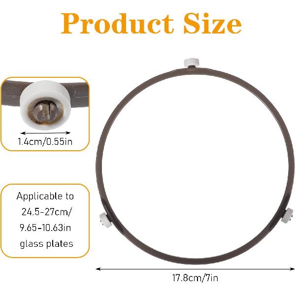 Microwave Turntable Ring 7in Microwave Parts Replacement Microwaves Rotating Ring Accessories for 9.65-10.63in Glass Plates Microwaves Glass