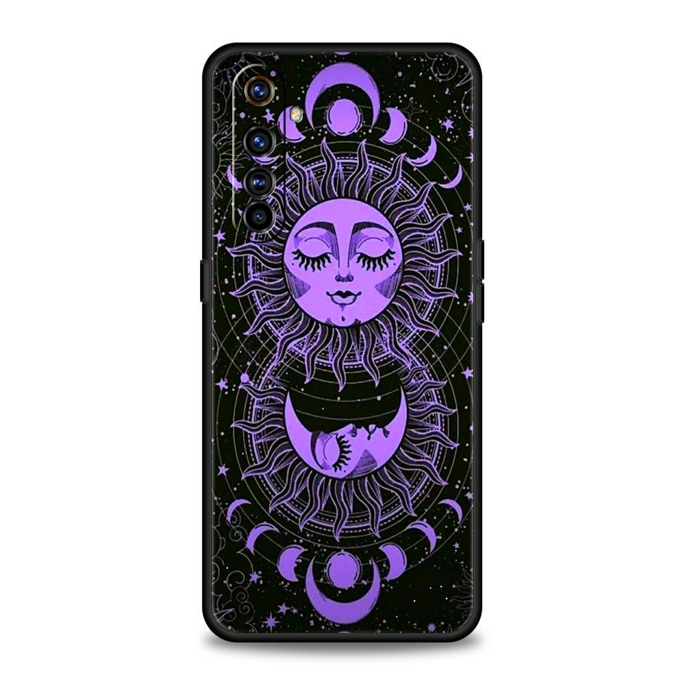 Soft TPU Case For Realme C67 C63 C55 C53 C25 C21 10 11 12 13 GT 2 3 5 Pro Plus 5G Shockproof Phone Cover Funny Sun Moon Face Bag