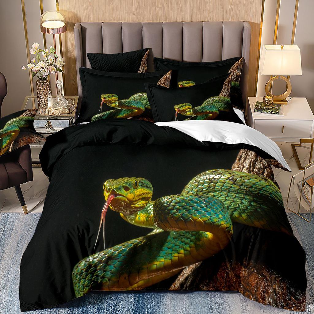 3D Digital Printing Bedding Three-Piece Set Animal Cobra Sheet Duvet Cover
