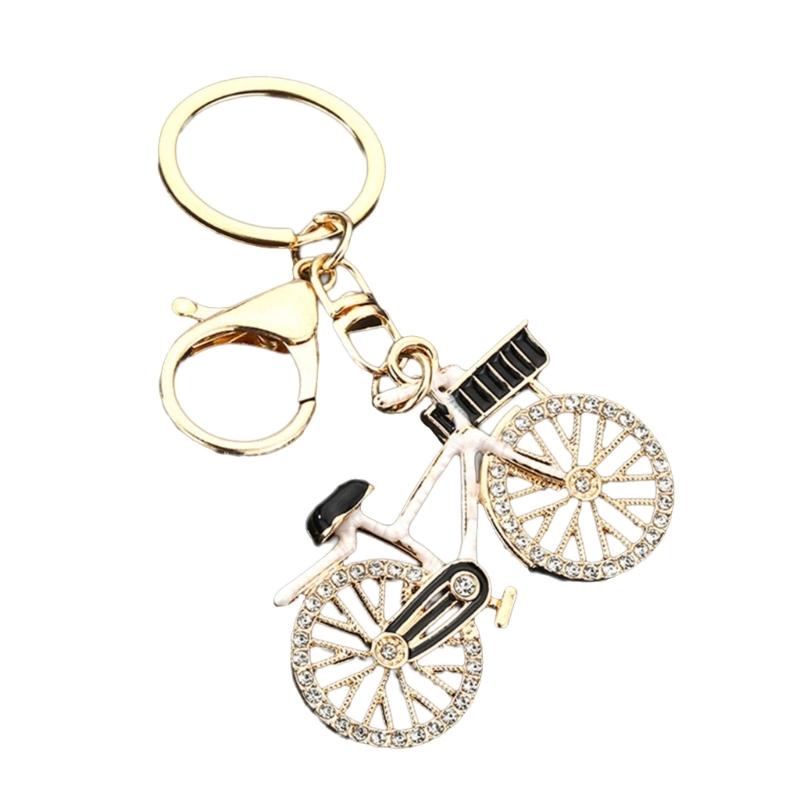 Sporty Couple Bike Keychains Metal Construction Crystal Ideal For Anniversary Gifting