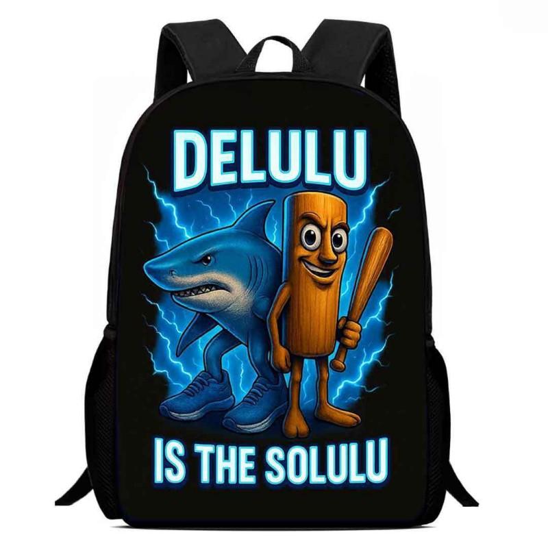 Portable Italian Brainrot Backpack Shoulders Bag Large Capacity Cartoon School Bag Printed Tung Tung Saur Tralala Bag For Kid