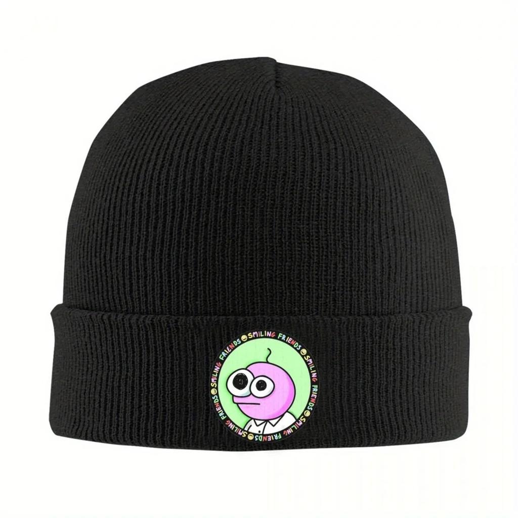 New Pim Smiling Friends Knitted Hat Womens Unisexs Skullies Beanies Winter Hats Acrylic Warm Caps