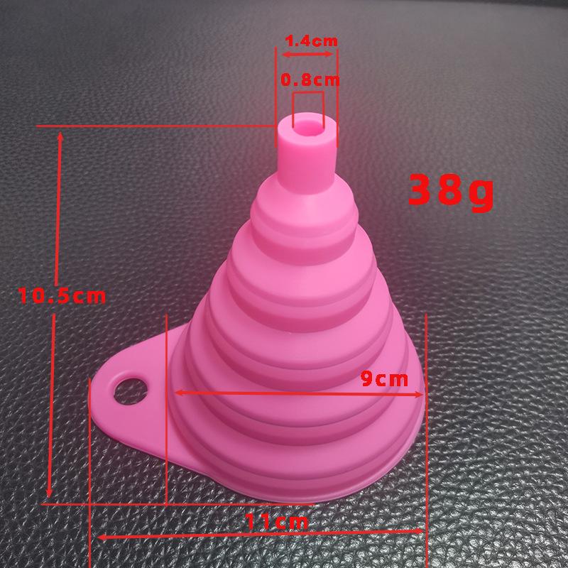 Collapsible Food-Grade Silicone Funnel for Liquids, Oil, Wine; Portable, Retractable, and Multi-Diameter; Weighs 11g-14g.