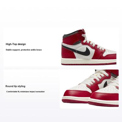 Zapatillas Air 1 Retro High OG PS Chicago Lost & Found para niños, color rojo universitario y negro, FD1412-612