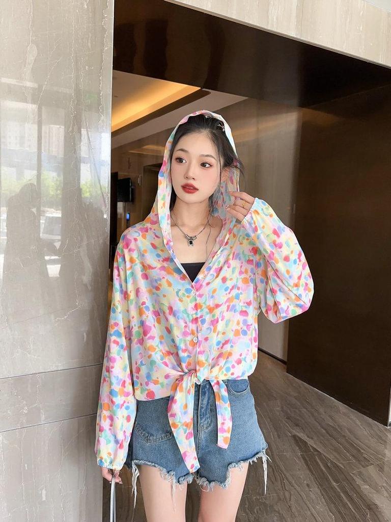 Women's Summer Lightweight Hooded Cardigan - Versatile, Plus Size Long Sleeve Rayon Jacket
