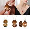 Eggs Opening Necklace Adorned By Miniature Person And Rainbow Horse Charm Vintage Copper Gold Coated Adjustable