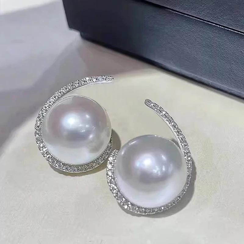 Huitan Beautiful Imitation Pearl Drop Earrings for Women Gorgeous Modern Wedding Bridal Jewelry Delicate Party Ear Accessories