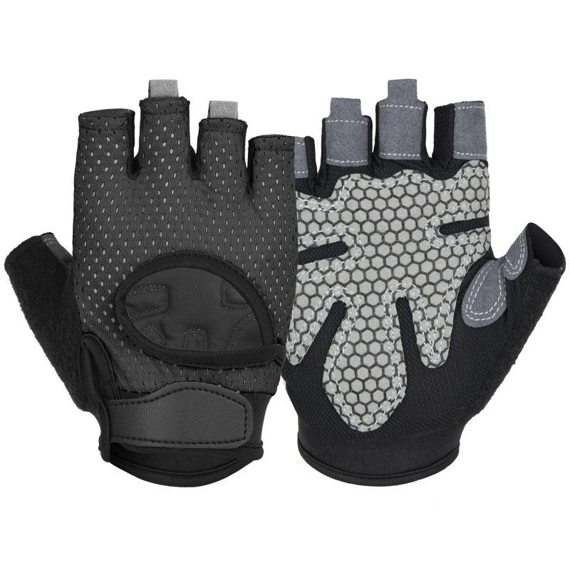 Fitness Gloves Anti Cocoon Wrist Protection Integrated Equipment Training Half Finger Iron Rolling Strength Training Sports Gloves S