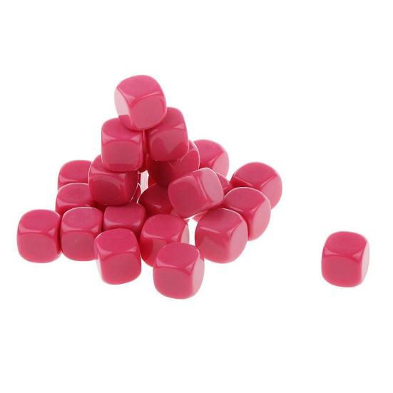 20Pcs 16mm Opaque Blank D6 Six Sided Dice Toy Teaching Resources Party Supplies