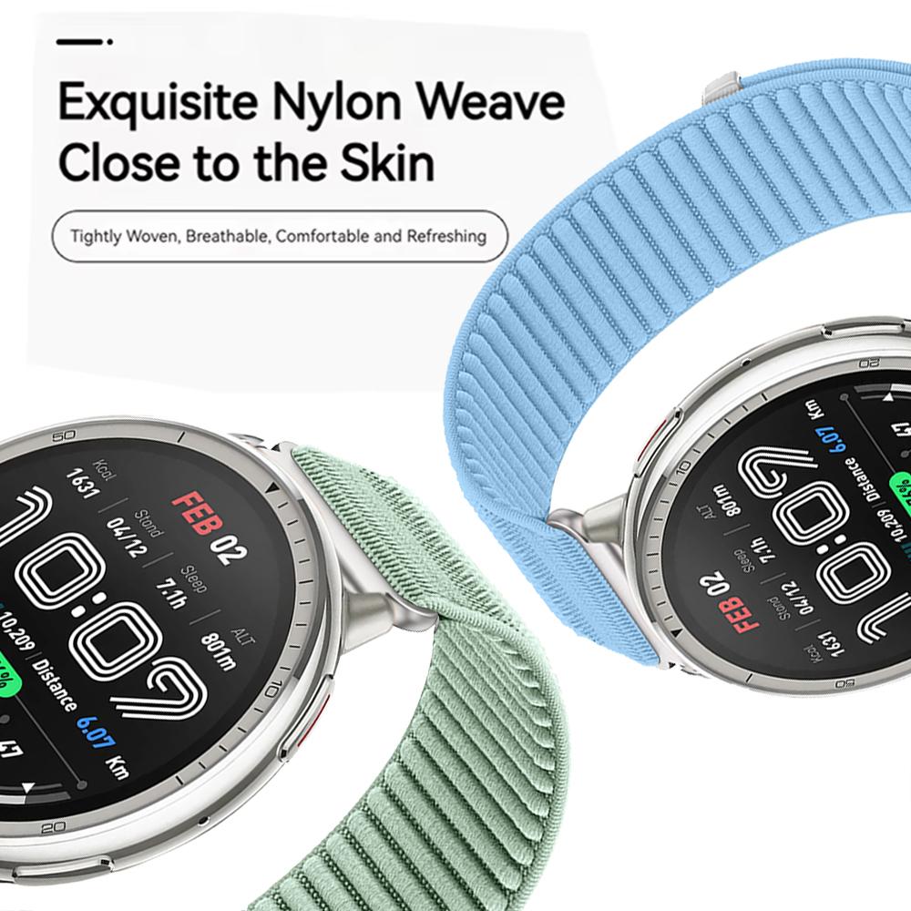 20mm 22mm Nylon Loop Strap for Amazfit Active 2 Band Correa for Amazfit Balance 2/Helio/Bip 6 5/GTR/GTS 4 3 Breathable Bracelet