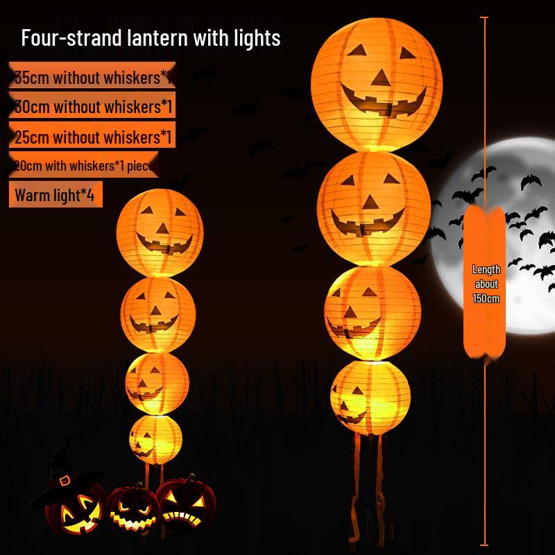 Halloween String Lights: Pumpkin Lantern Decor for Bars, Kindergartens, and More - Hanging Ornaments & Handheld Props