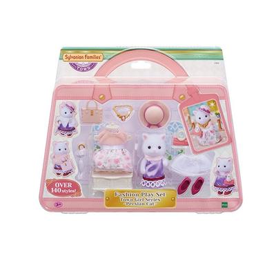 Sylvanian Family Fashion Coordination Town Girl Series Persian Cat Figure Set, 1 Set, Korean Popular Toys
