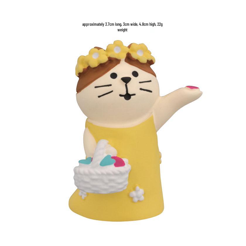 ZAKKA Japanese Cat Resin Figurine - Flower Viewing Festival DIY Trendy Blind Box Toy, Decoration, Gift & Ornament