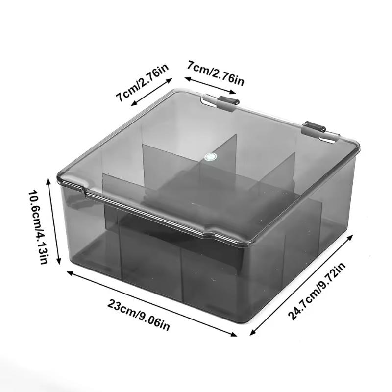 Clear Storage Organizer for Nail Polish with Flip Top, Ideal for Lipstick, Perfume, Essence, 9-Compartment Cosmetic Jewelry Box