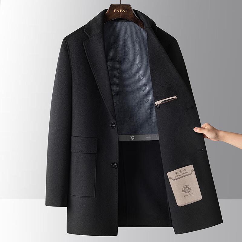 

FAPAI Мужское пальто из мериносовой шерсти с воротником-блейзером L 50