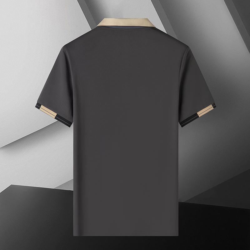 Camisa Polo para Hombre Top Camiseta Manga Corta Camisa Polo Cuello Ice Silk Secado Rápido de Gama Alta