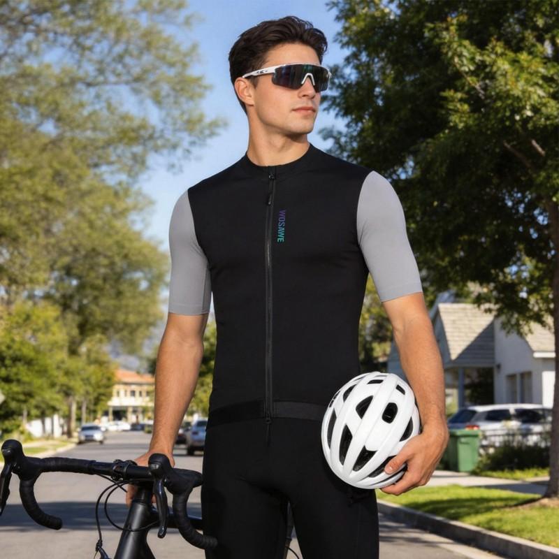 Mens Cycling Jersey Short Sleeve Quick Dry Breathable Bike Riding Top Road
