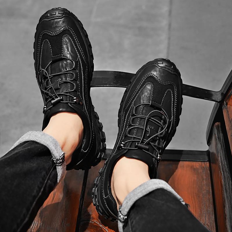 British Leather Shoes Leather Men's Casual Single Shoes Handmade Shoes Stitched Casual Leather Shoes Outdoor Fashion Men Flats