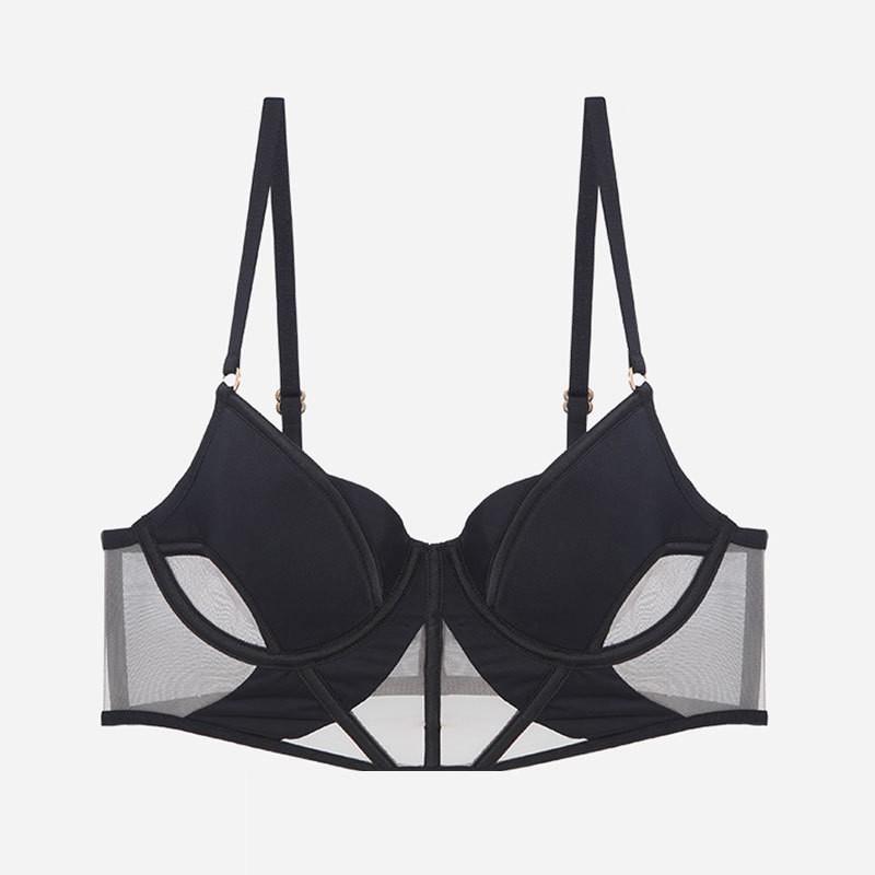 

Французское нижнее белье сексуальное тонкое хлопковое гладкое сетчатое на косточках нижнее белье большая грудь маленькая грудь против провисания бюстгальтер XL чёрный
