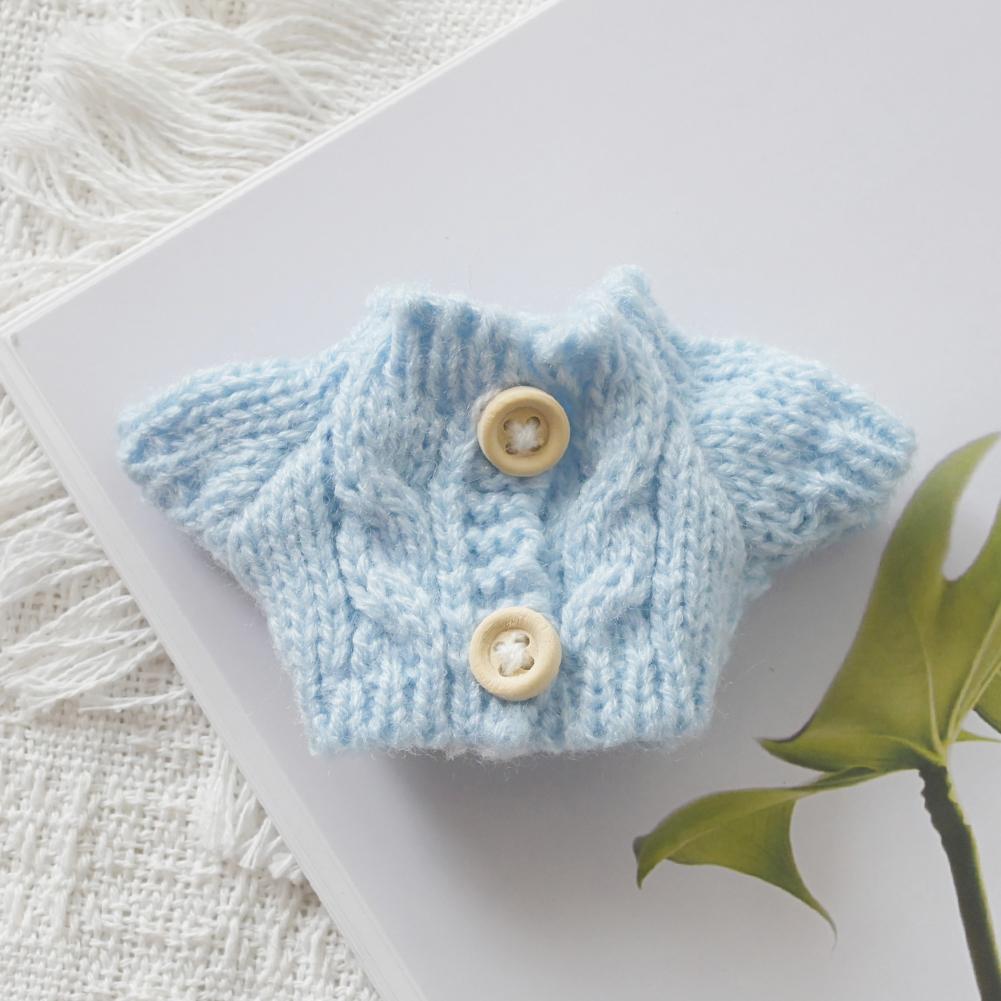 Mini Doll'S Clothes Outfit Accessories For Labubu for Elf Doll Knitted Christmas Love Twisted Solid Santa Sweater Clothing