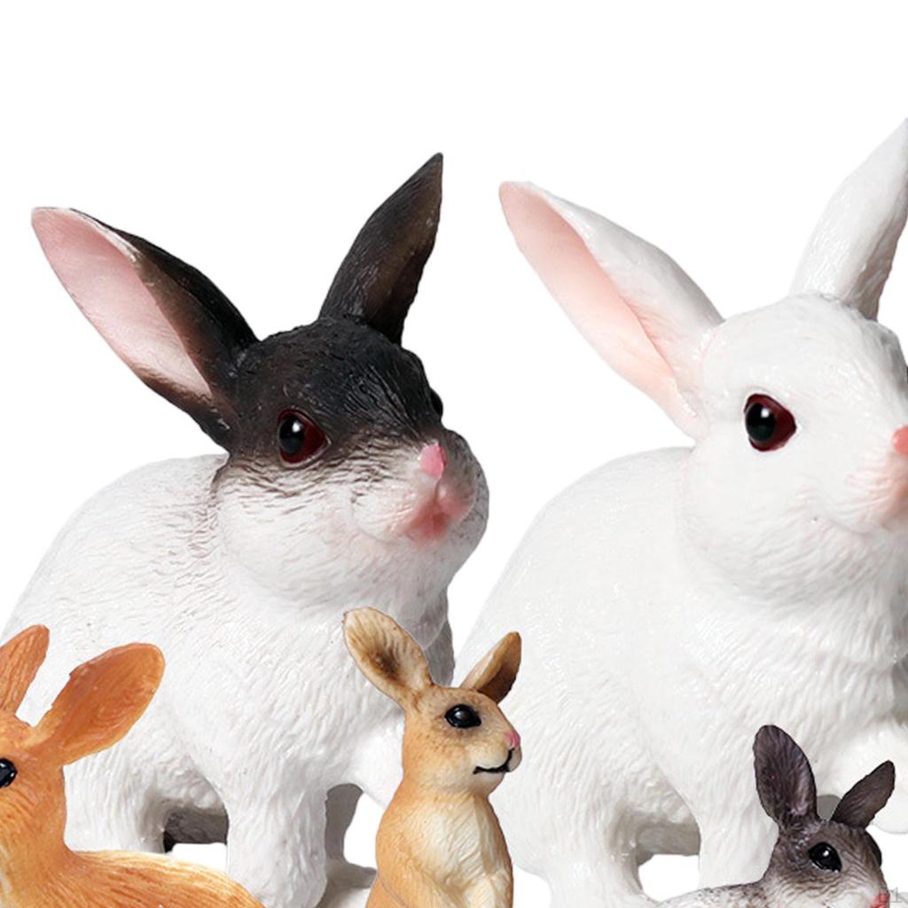 Cheap 5 Pieces Animals Figurines Set Mini Bunny Toy Figures Playset ...
