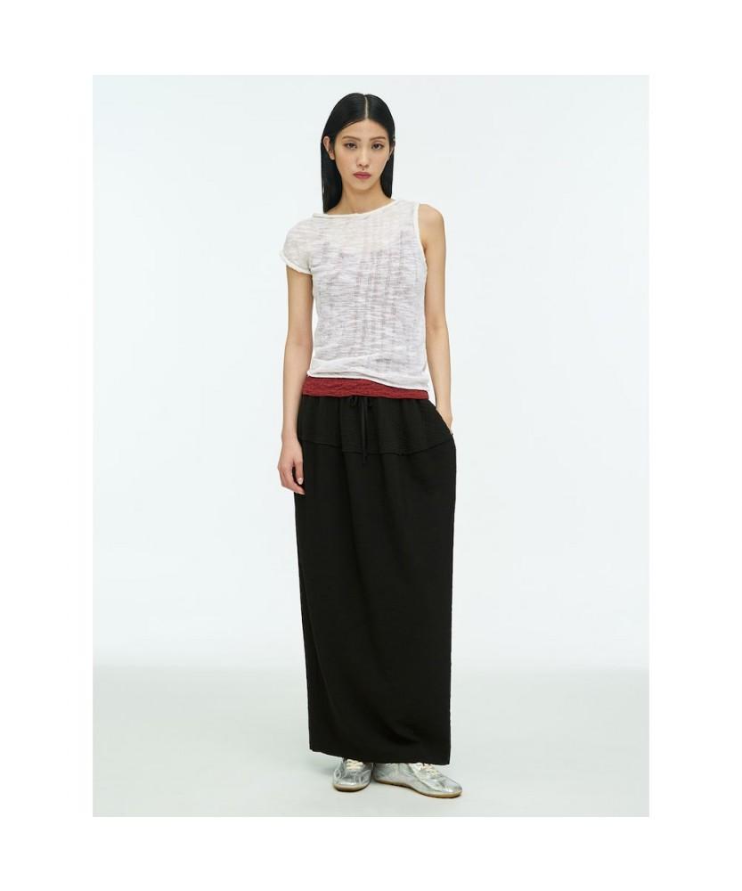 Anggae Wave Knit Top White