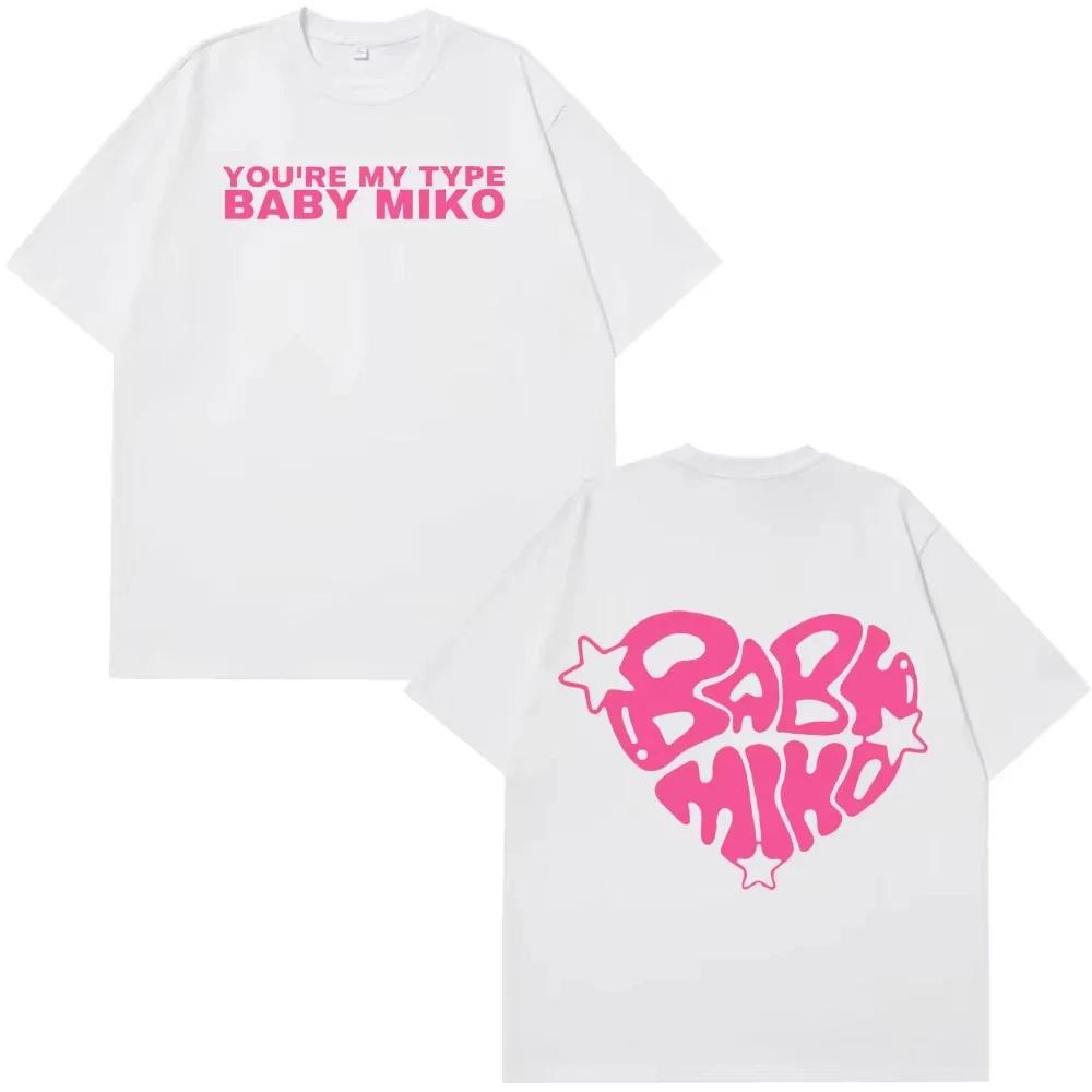 Young Miko Baby Miko Merch Fans T Shirts Unisex Wounisex Fashion Aesthetic Shortsleeved Cotton Tshirt Summer Oversized Male Black