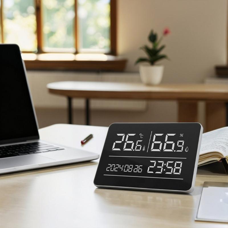 Electronic Clock Featuring Accurate Thermometers Hygrometer&Digital Calendar Suitable for Indoor Environment Monitoring